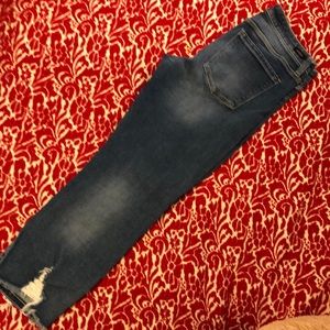 Liverpool crop straight distressed denim. Size 6/28. EUC.